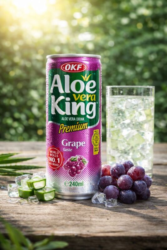 Aloe Vera drink King grape OKF 0,24l - plech